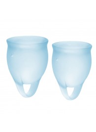 Набор голубых менструальных чаш Feel confident Menstrual Cup - Satisfyer - купить с доставкой в Новокуйбышевске