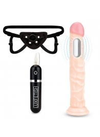 Регулируемые трусики с вибрирующей насадкой - 21 см. - Lux Fetish - купить с доставкой в Новокуйбышевске