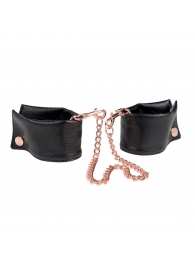Черные мягкие наручники Entice French Cuffs с цепью - California Exotic Novelties - купить с доставкой в Новокуйбышевске