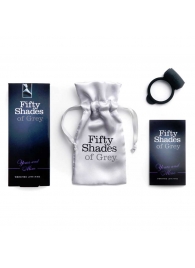 Темно-серое эрекционное кольцо Vibrating Love Ring с вибрацией - Fifty Shades of Grey - в Новокуйбышевске купить с доставкой