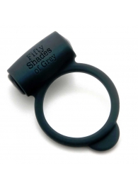 Темно-серое эрекционное кольцо Vibrating Love Ring с вибрацией - Fifty Shades of Grey - в Новокуйбышевске купить с доставкой