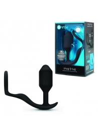 Черное эрекционное кольцо с анальным плагом Snug   Tug - b-Vibe - в Новокуйбышевске купить с доставкой
