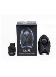 Темно-серый инновационный мужской осциллятор PULSE SOLO LUX с пультом ДУ - Hot Octopuss - в Новокуйбышевске купить с доставкой