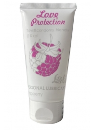 Лубрикант на водной основе с ароматом малины Love Protection Raspberry - 50 мл. - Lola Games - купить с доставкой в Новокуйбышевске