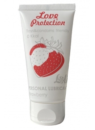 Лубрикант на водной основе с ароматом малины Love Protection Strawberry - 50 мл. - Lola Games - купить с доставкой в Новокуйбышевске