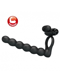 Черная насадка для двойной стимуляции Hercules Penis Sheath III - 15,3 см. - Baile - купить с доставкой в Новокуйбышевске