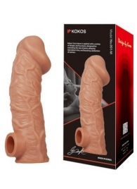 Телесная насадка на фаллос с фиксацией мошонки EXTREME SLEEVE - 15,6 см. - KOKOS - в Новокуйбышевске купить с доставкой