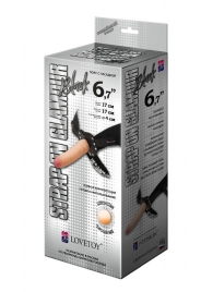 Пояс-трусики с насадкой Glamour - 17 см. - LOVETOY (А-Полимер) - купить с доставкой в Новокуйбышевске
