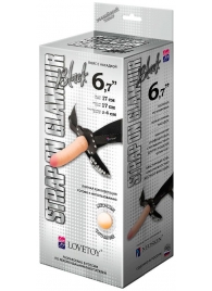 Пояс-трусики с насадкой Glamour - 17 см. - LOVETOY (А-Полимер) - купить с доставкой в Новокуйбышевске