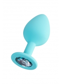 Мятная анальная втулка Brilliant с прозрачным кристаллом - 8 см. - ToyFa - купить с доставкой в Новокуйбышевске