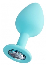 Мятная анальная втулка Brilliant с прозрачным кристаллом - 8 см. - ToyFa - купить с доставкой в Новокуйбышевске