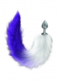 Серебристая анальная пробка с фиолетовым хвостом Galaxy - Lola Games - купить с доставкой в Новокуйбышевске