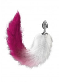 Серебристая анальная пробка с розовым хвостом Starlit - Lola Games - купить с доставкой в Новокуйбышевске