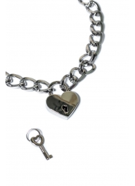 Серебристый ошейник Embrace с ключиком - Lola Games - купить с доставкой в Новокуйбышевске