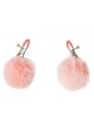Зажимы на соски Angelic с розовыми меховыми шариками - Lola Games - купить с доставкой в Новокуйбышевске