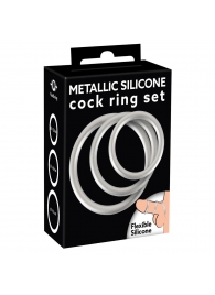 Набор из 3 эрекционных колец под металл Metallic Silicone Cock Ring Set - Orion - в Новокуйбышевске купить с доставкой