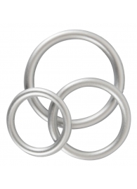 Набор из 3 эрекционных колец под металл Metallic Silicone Cock Ring Set - Orion - в Новокуйбышевске купить с доставкой