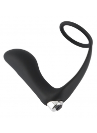 Черное эрекционное кольцо с анальной вибропробкой Vibrating Ring   Plug - Orion - в Новокуйбышевске купить с доставкой