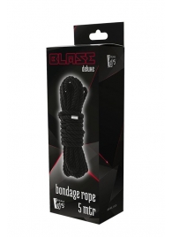 Черная веревка для шибари DELUXE BONDAGE ROPE - 5 м. - Dream Toys - купить с доставкой в Новокуйбышевске