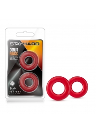Набор из 2 красных эрекционных колец Stay Hard Donut Rings - Blush Novelties - в Новокуйбышевске купить с доставкой