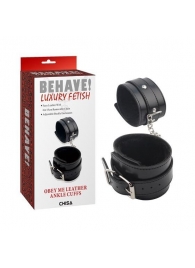 Черные оковы на ноги Obey Me Leather Ankle Cuffs - Chisa - купить с доставкой в Новокуйбышевске