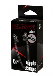 Черные зажимы на соски на цепочке BLAZE DELUXE NIPPLE CLAMPS - Dream Toys - купить с доставкой в Новокуйбышевске