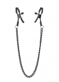 Черные зажимы на соски на цепочке BLAZE DELUXE NIPPLE CLAMPS - Dream Toys - купить с доставкой в Новокуйбышевске