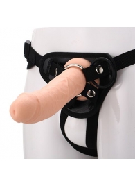 Черные трусики с телесной насадкой STRAP ON REAL DILDO - 21 см. - Dream Toys - купить с доставкой в Новокуйбышевске