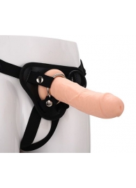 Черные трусики с телесной насадкой STRAP ON REAL DILDO - 21 см. - Dream Toys - купить с доставкой в Новокуйбышевске