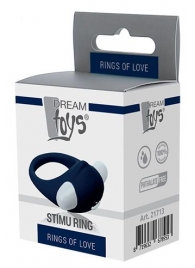 Гладкое синее эрекционное виброкольцо STIMU RING - Dream Toys - в Новокуйбышевске купить с доставкой