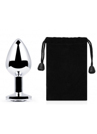 Серебристая анальная пробка с прозрачным стразом - 7,2 см. - Anal Jewelry Plug - купить с доставкой в Новокуйбышевске