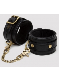 Черные оковы на ноги Bound to You Faux Leather Ankle Cuffs - Fifty Shades of Grey - купить с доставкой в Новокуйбышевске