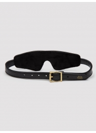 Черная плотная маска на глаза Bound to You Faux Leather Blindfold - Fifty Shades of Grey - купить с доставкой в Новокуйбышевске