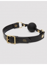 Черный кляп-шар Bound to You Faux Leather Ball Gag - Fifty Shades of Grey - купить с доставкой в Новокуйбышевске