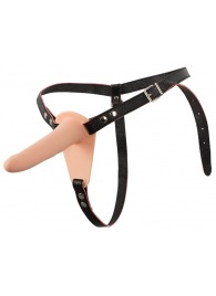 Телесный поясной страпон с вибрацией Vibrating Strap-On - 15,7 см. - Orion - купить с доставкой в Новокуйбышевске