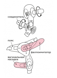 Черный пояс для женщин BEST SELECT с 3 насадками - LOVETOY (А-Полимер) - купить с доставкой в Новокуйбышевске