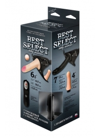 Черный женский пояс BEST SELECT с 3 насадками и вибрацией - LOVETOY (А-Полимер) - купить с доставкой в Новокуйбышевске