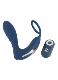 Синий вибростимулятор простаты с кольцом - 14,5 см. - Orion - в Новокуйбышевске купить с доставкой