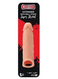 Телесная насадка EXTENDER WITH BALL STRAP 6.5 - 17 см. - Dream Toys - в Новокуйбышевске купить с доставкой