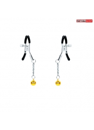 Оригинальные зажимы на соски с желтыми шариками - Notabu - купить с доставкой в Новокуйбышевске