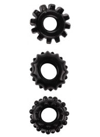 Набор из 3 черных эрекционных колец SET OF 3 COCKRINGS - Dream Toys - в Новокуйбышевске купить с доставкой