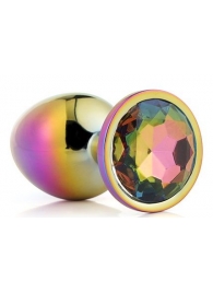 Голографическая анальная втулка с радужным кристаллом - 7,1 см. - Dream Toys - купить с доставкой в Новокуйбышевске