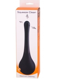 Черный анальный душ SQUEEZE CLEAN с закругленным наконечником - Seven Creations - купить с доставкой в Новокуйбышевске