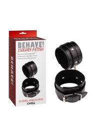 Черные оковы Classic Ankle Cuffs - Chisa - купить с доставкой в Новокуйбышевске