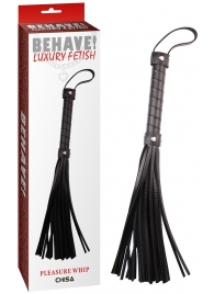 Черная многохвостая плеть Pleasure Whip - 46 см. - Chisa - купить с доставкой в Новокуйбышевске