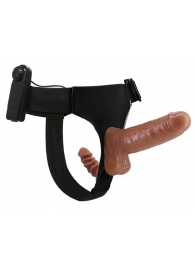 Страпон с вагинальной пробкой и вибрацией Ultra Passionate Harness - 16 см. - Baile - купить с доставкой в Новокуйбышевске