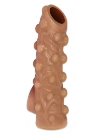 Телесная насадка с бугорками и открытой головкой Nude Sleeve L - 14 см. - KOKOS - в Новокуйбышевске купить с доставкой