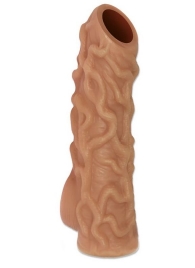 Телесная насадка с венками и открытой головкой Nude Sleeve L - 14 см. - KOKOS - в Новокуйбышевске купить с доставкой