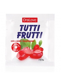 Гель-смазка Tutti-frutti со вкусом барбариса - 4 гр. - Биоритм - купить с доставкой в Новокуйбышевске