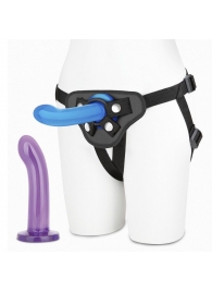 Страпон унисекс Beginners Strap-On с 2 насадками - 15 и 13 см. - Lux Fetish - купить с доставкой в Новокуйбышевске